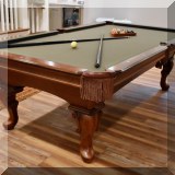 Z01. Olhausen 8' Eclipse pool table and accessories.  Due to logistical issues, this item may be sold in advance of the sale.  Please call (781) 374-7337 or email info@beaconestatesales.com for more information. 